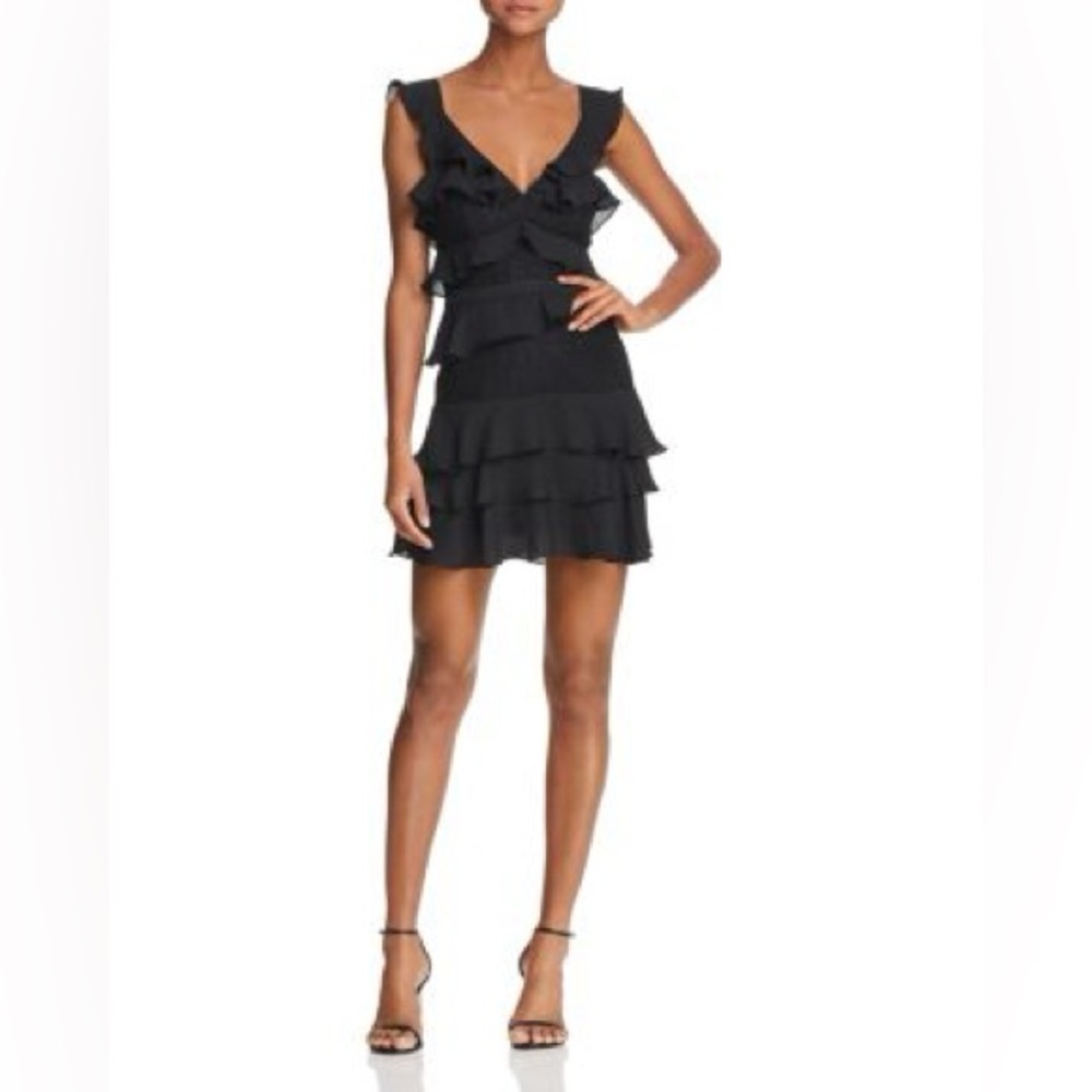 Bardot Revolve Babylon Tiered Ruffle Dress M 8 - Picture 6 of 7